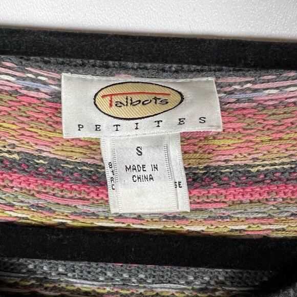 TALBOTS Womens Size S Fair Isle Crewneck Henley 1/4 Button Sweater Winter Hoiday - Picture 5 of 8